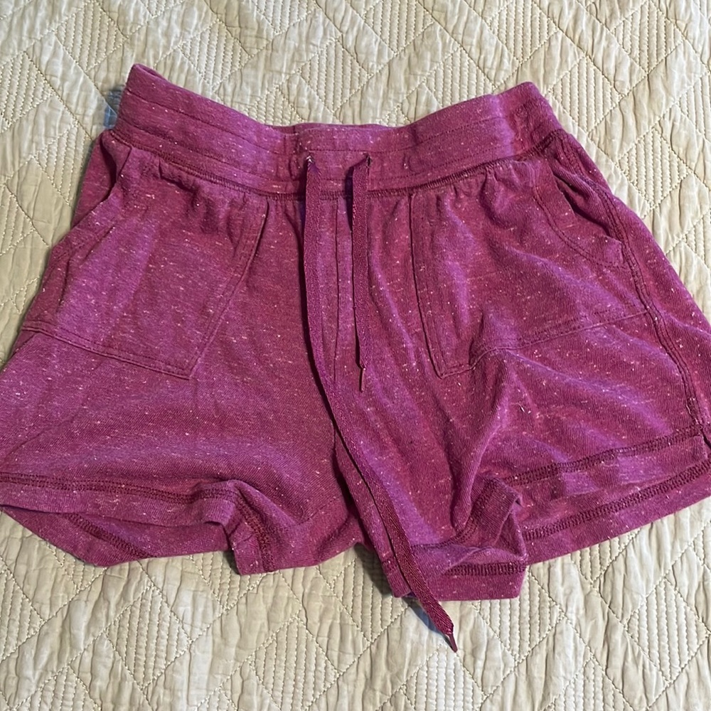 Pink drawstring shorts